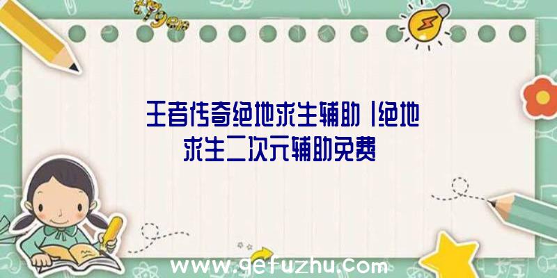 「王者传奇绝地求生辅助」|绝地求生二次元辅助免费